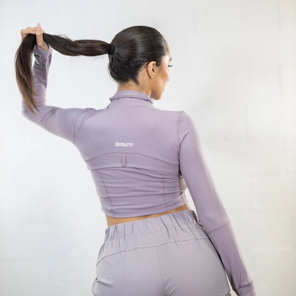 DiosaFit Contour Cropped Jacket Mauve - Picture 2 of 11